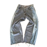 デニム　ドッキングワイドパンツ R-2201 ⑦ （男女兼用）アップサイクル サステナビリティ ④sヴィンテージ 再構築 一点物