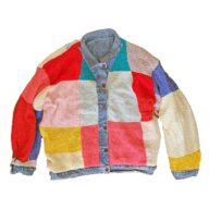 リメイク　リバーシブルデニムJK+ニット R-2112H1　⑦ （男女兼用）エコ サステナビリティ ヴィンテージ 再構築 一点物